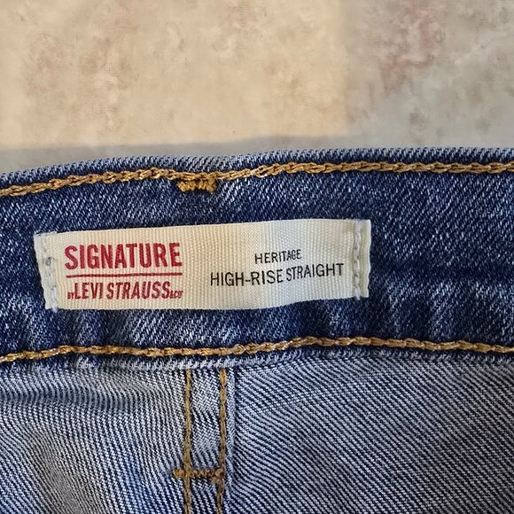 Light-Blue Levi Jeans (Heritage High Rise Straight) - Picture 3 of 6